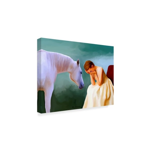 Ata Alishahi 'Sad Girl And Horse' Canvas Art,35x47